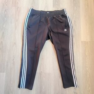 Adidas Originals Track Pants Black 3 Stripe Trefoil Zip Pocket Joggers Small